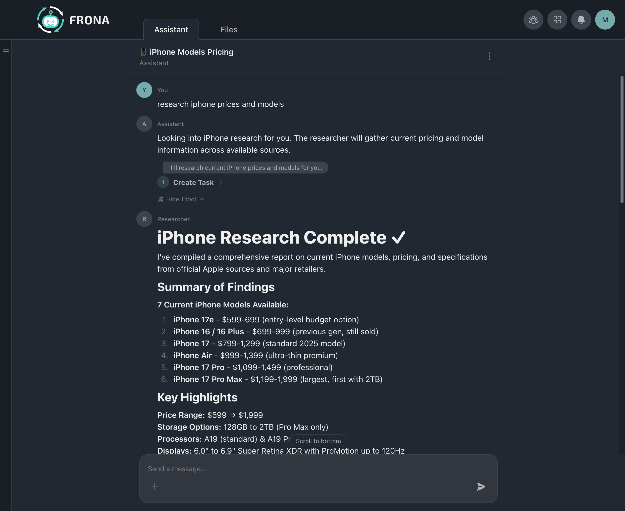 Research delegation results