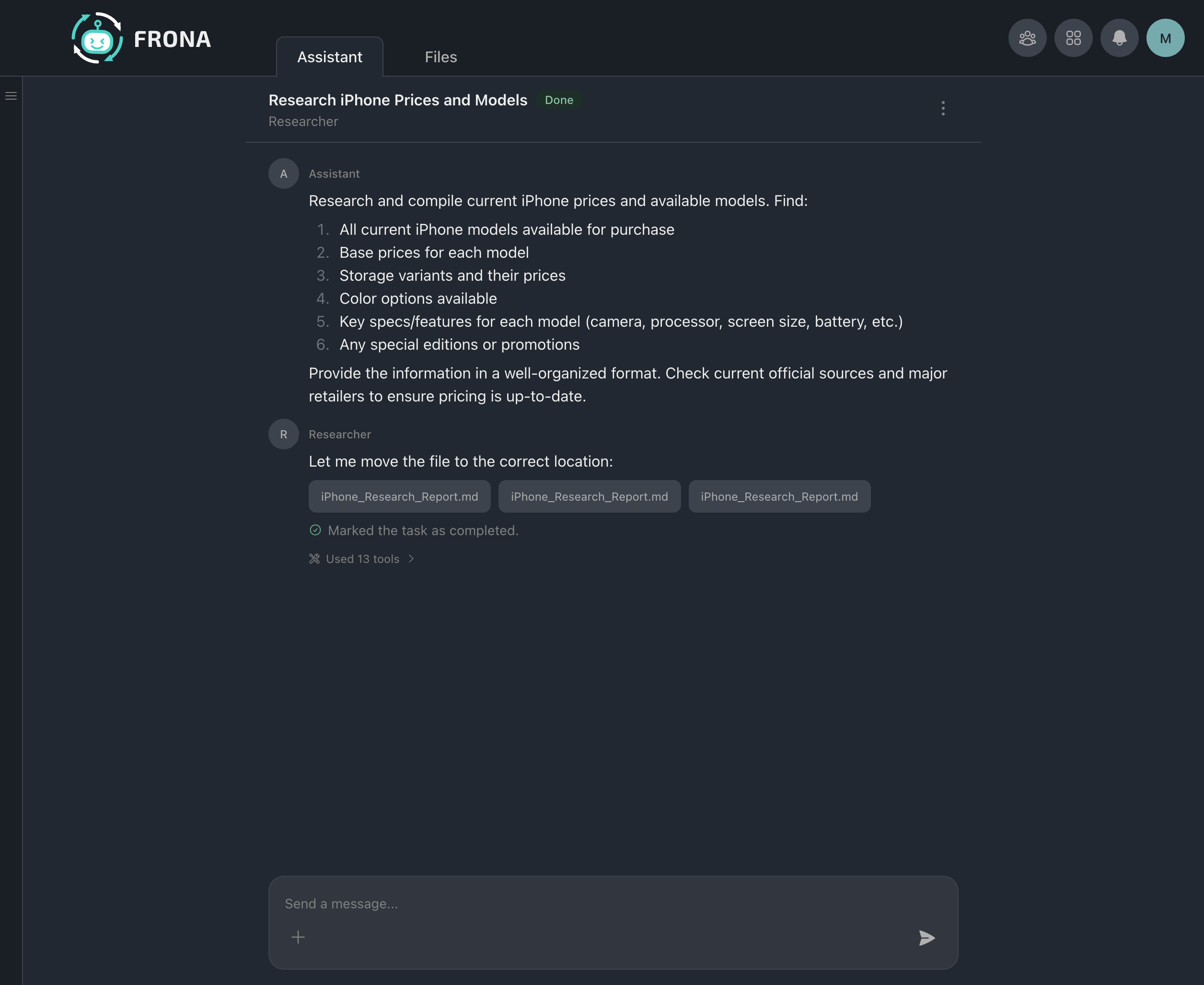 Research task completed