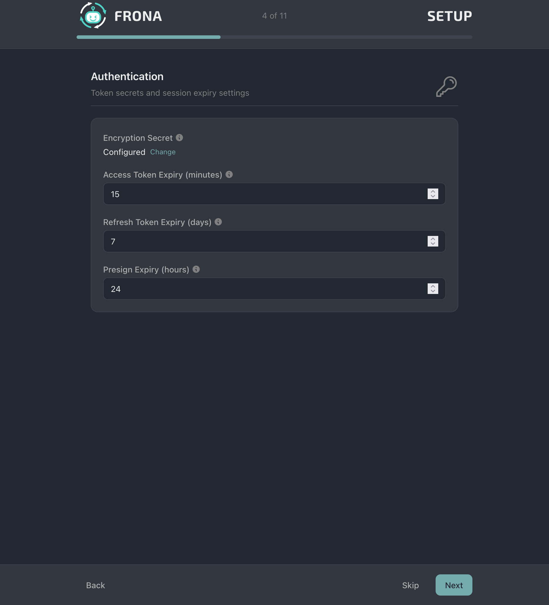 Setup authentication